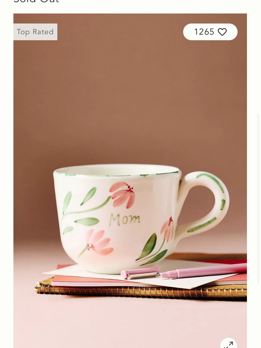 Anthropologie Stefania Italian Earthenware Mug